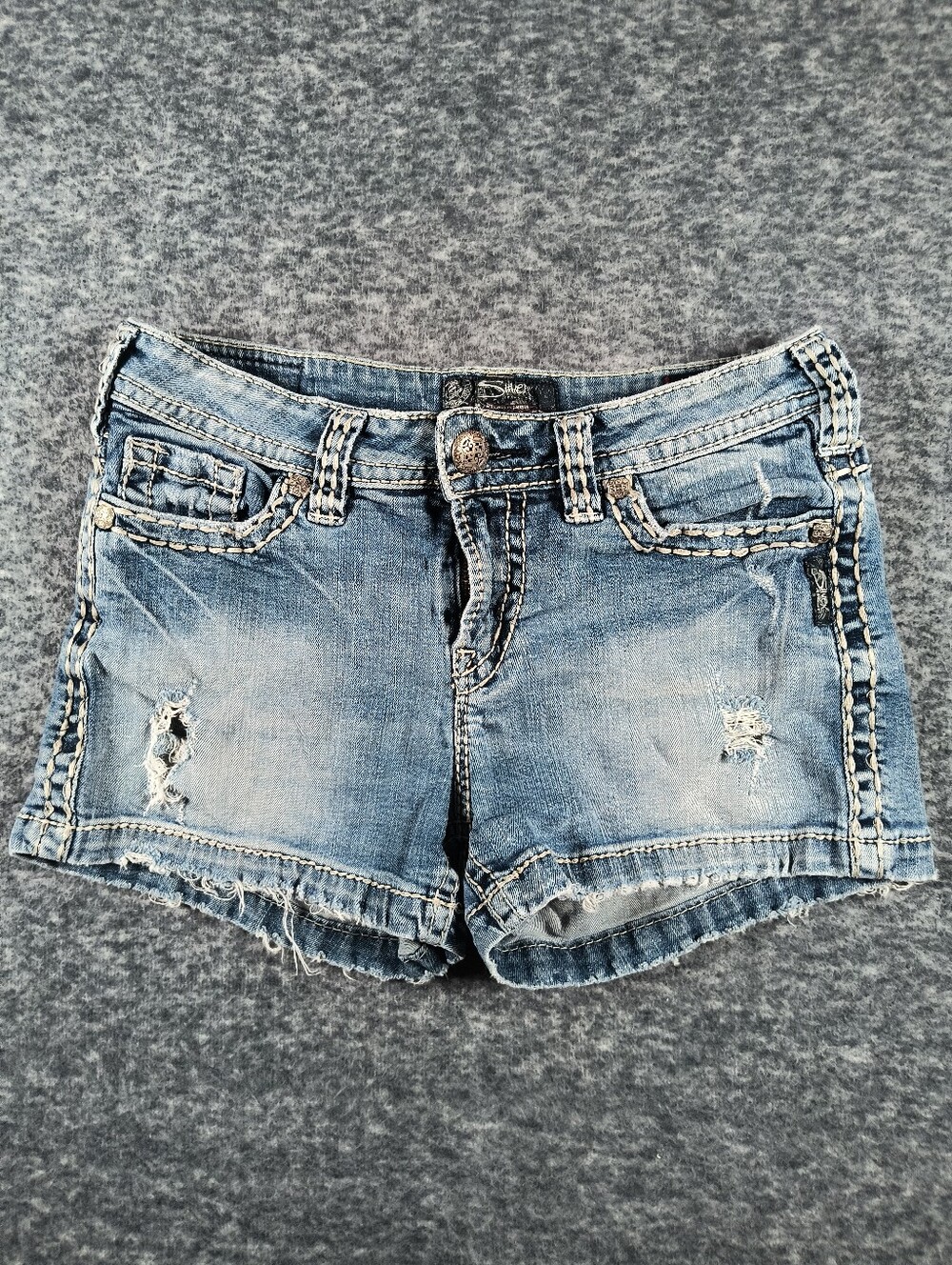 Silver Jean shorts Aiko super stretch mid short, W29/L3